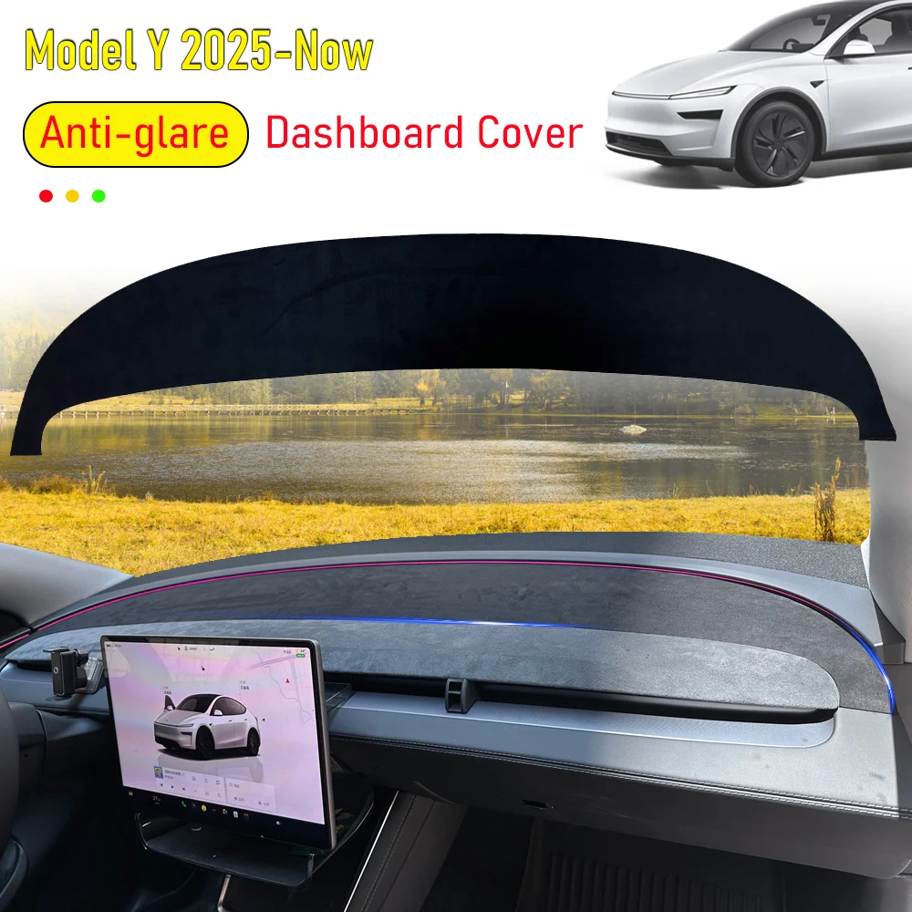 for Tesla Model Y Juniper 2026 2025 Dashboard Cover Anti-Glare Dustproof Suede Center Console Dash Pad Mat Sunshade Accessories view 3
