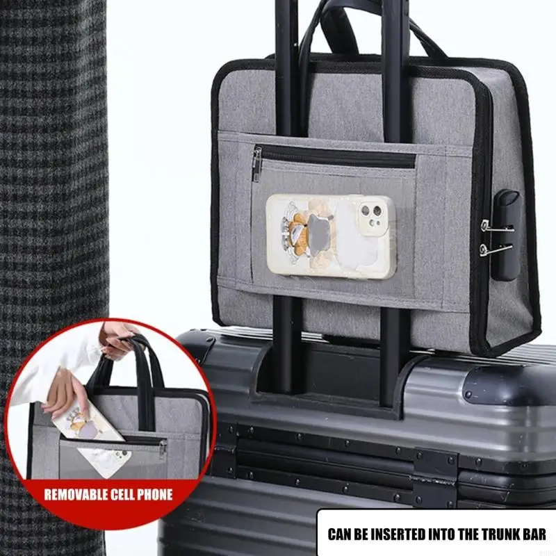 حقيبة ملفات حاملات ذات سعة كبيرة للمستندات والكتب اليومية الأساسية تصميم موفر للمساحة للمنازل الصغيرة والسفر 896C #5