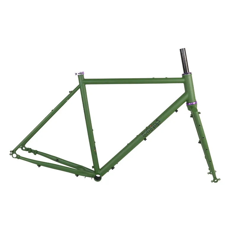 700C Road Bicycle Frame with Fork Chrome-molybdenum Steel Frame Travel Road Bike Frame Thru Axle Disc brake Steel Frameset