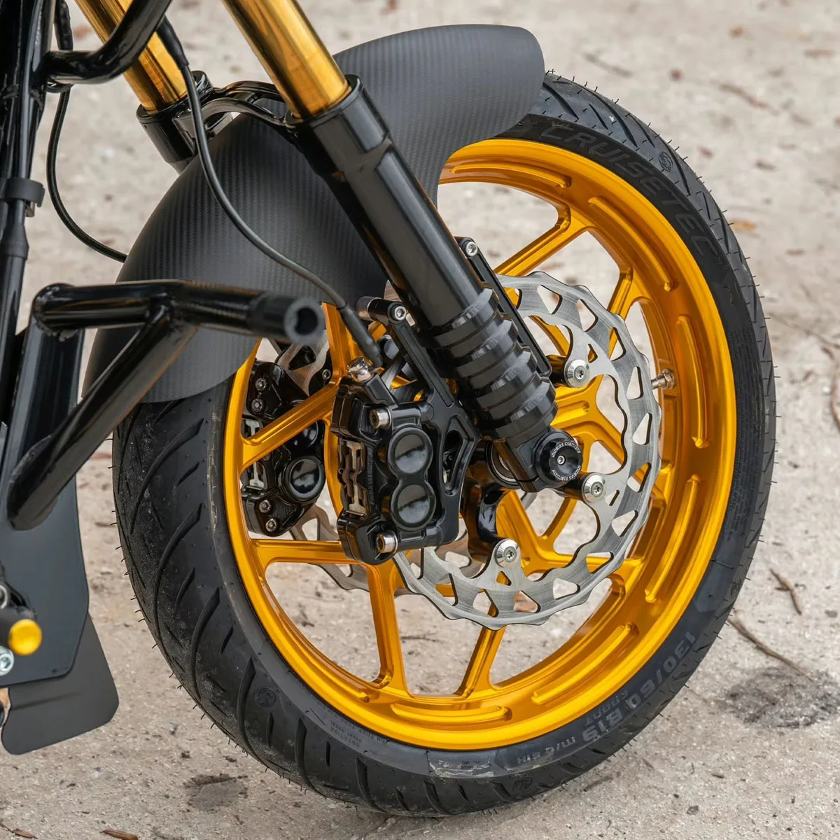 

For Harley 09-later Touring Models Accessory New Condition Gold Aluminum Alloy Motorcycle Wheel Hub Front & Rear Rim Compatible