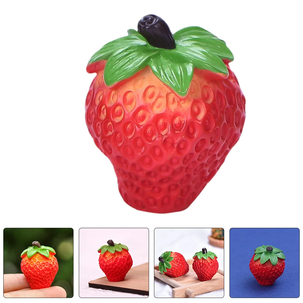 

6Pcs Mini Artificial Strawberry Vivid Realistic Resin for Layout Scene Decor Photo Props Table Centerpieces Simulation