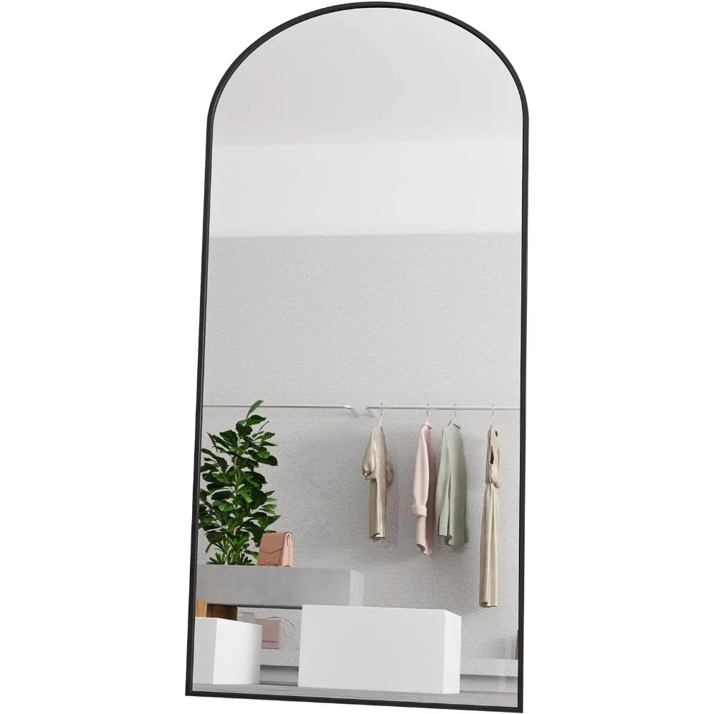 Miroir sur pied pleine longueur, miroir mural en élasthanne pour salon et chambre à coucher