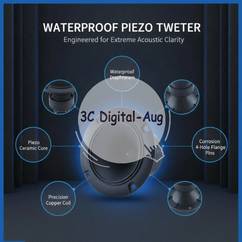 4 Inch High Power Piezoelectric Tweeters Speaker 150W Audio Buzzer Horn for Wedding Event Audio Equipment