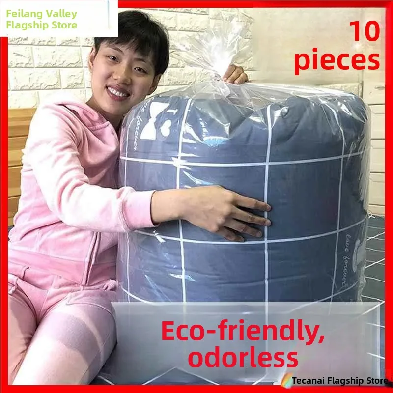 Large Size Thickened Transparent Plastic Bag White Waterproof Moving Storage Bag for Quilt Dustproof Organizer Household