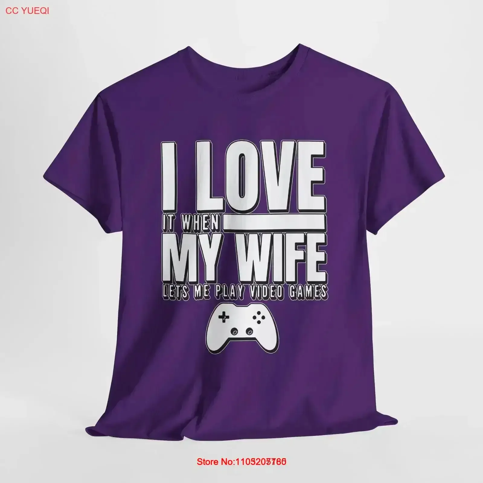 Funny Gamer T Shirt I Love it When My Wife Plays Video Games for Gamers Cute vintage Washed designer clothes Soft fashion
