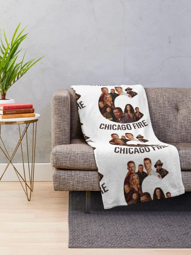 Chicago fire characters cast poster logo Throw Blanket Hair Blanket Luxury Designer Blanket Quilt Blanket Hairy Blankets