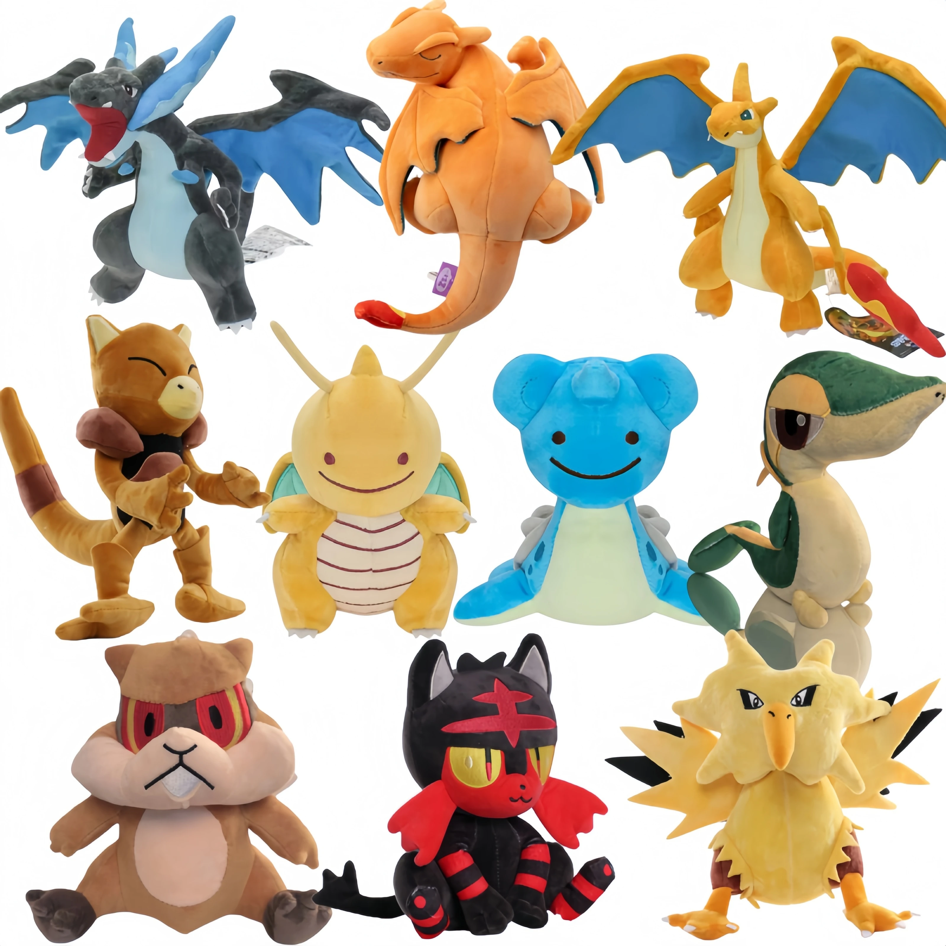 Pokopia - Peluche Suave de Pokémon: Lapras, Dragonite, Snivy, Pansear, Abra, Victini, Tepig, Deerling, Litten, Charizard Brillante, Muñeco XY