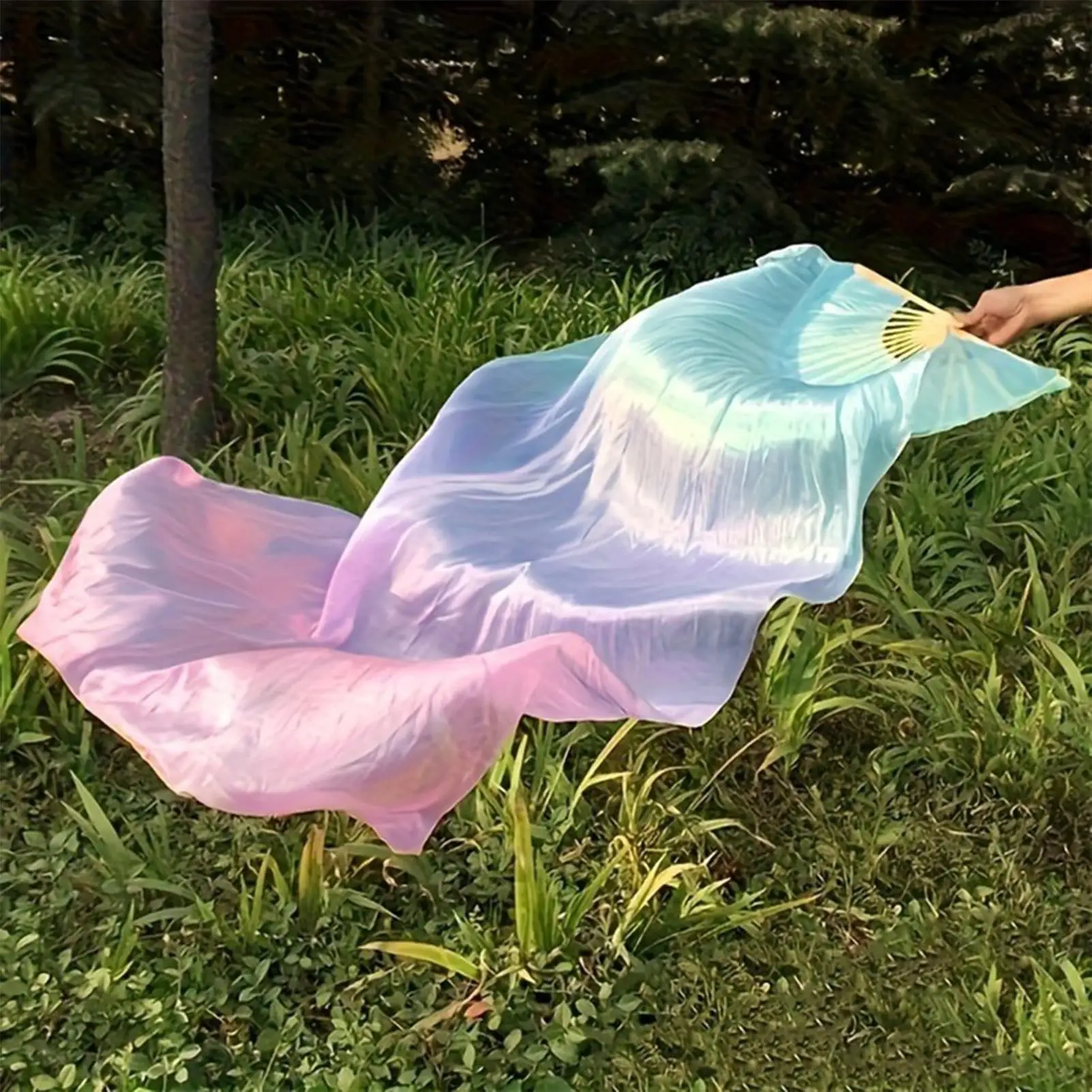 2 pcs Dance Fans Faux Silk Veil Props Stage Performance 150cm Flow Pairs Dancing Streamers for Dancers Beginners Professionals