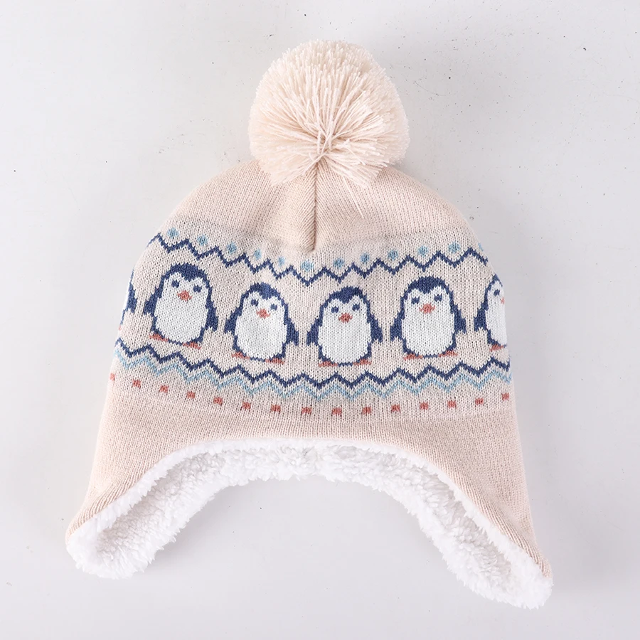 Baby Boys Girls Winter Hat with Fleece Lined Toddler Penguin Winter Hats for Infants, Newborns