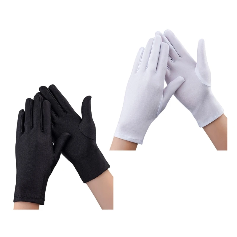 1pair Professional Jeweler Gloves Elastic Lining Men Women Breathable Mittens for Polices, Waiters,