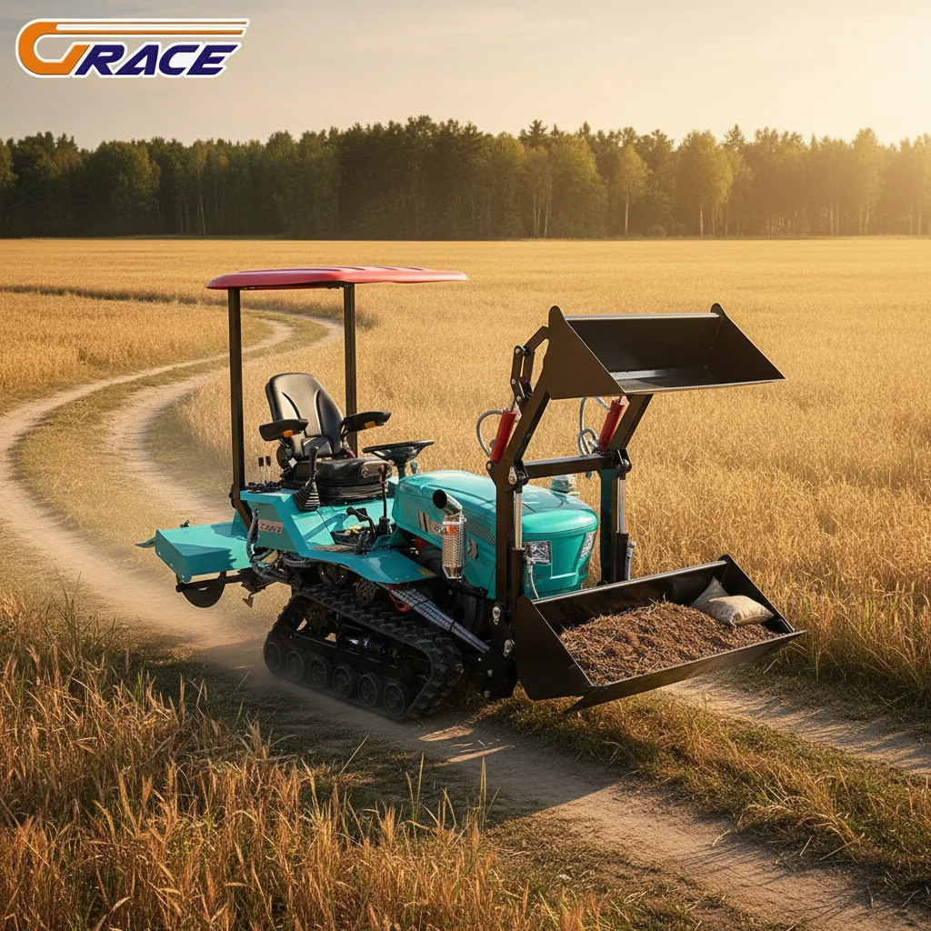 

Customize 25HP 35HP Mini Crawler Tractor 4WD Agricultural Cultivator With Rotary Tiller CE EPA For Greenhouse
