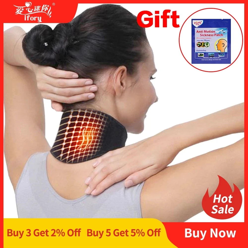 Ifory Health Care Neck Support Massager 1Pcs Tourmaline Self-heating Neck Belt Protection Spontaneous Heating Belt Body Massager