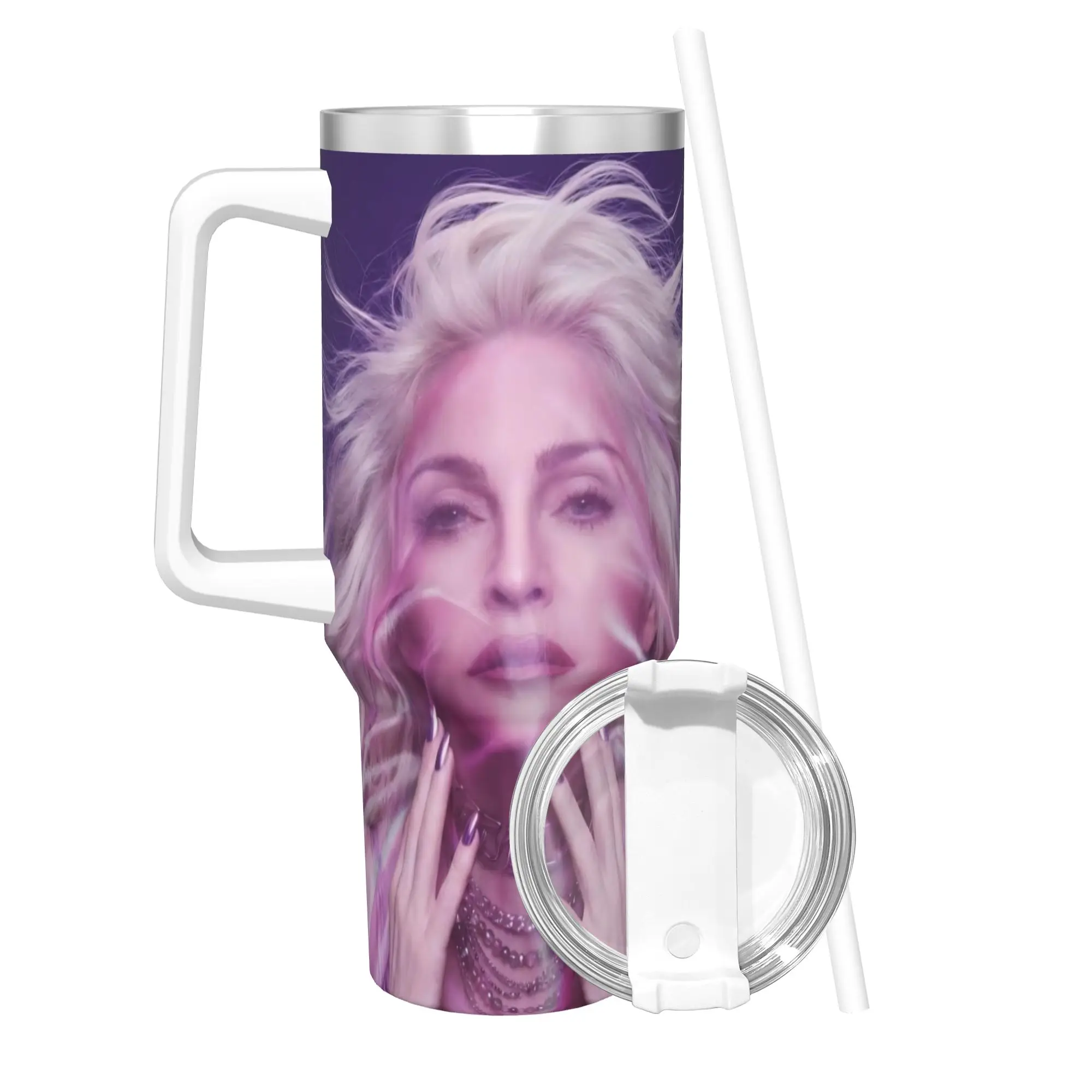 M-Madonnas Confessions II Tumbler With Straw  Stainless Steel Mugs Cup Double Wall Vacuum Insulated for Cold Or Hot 40oz