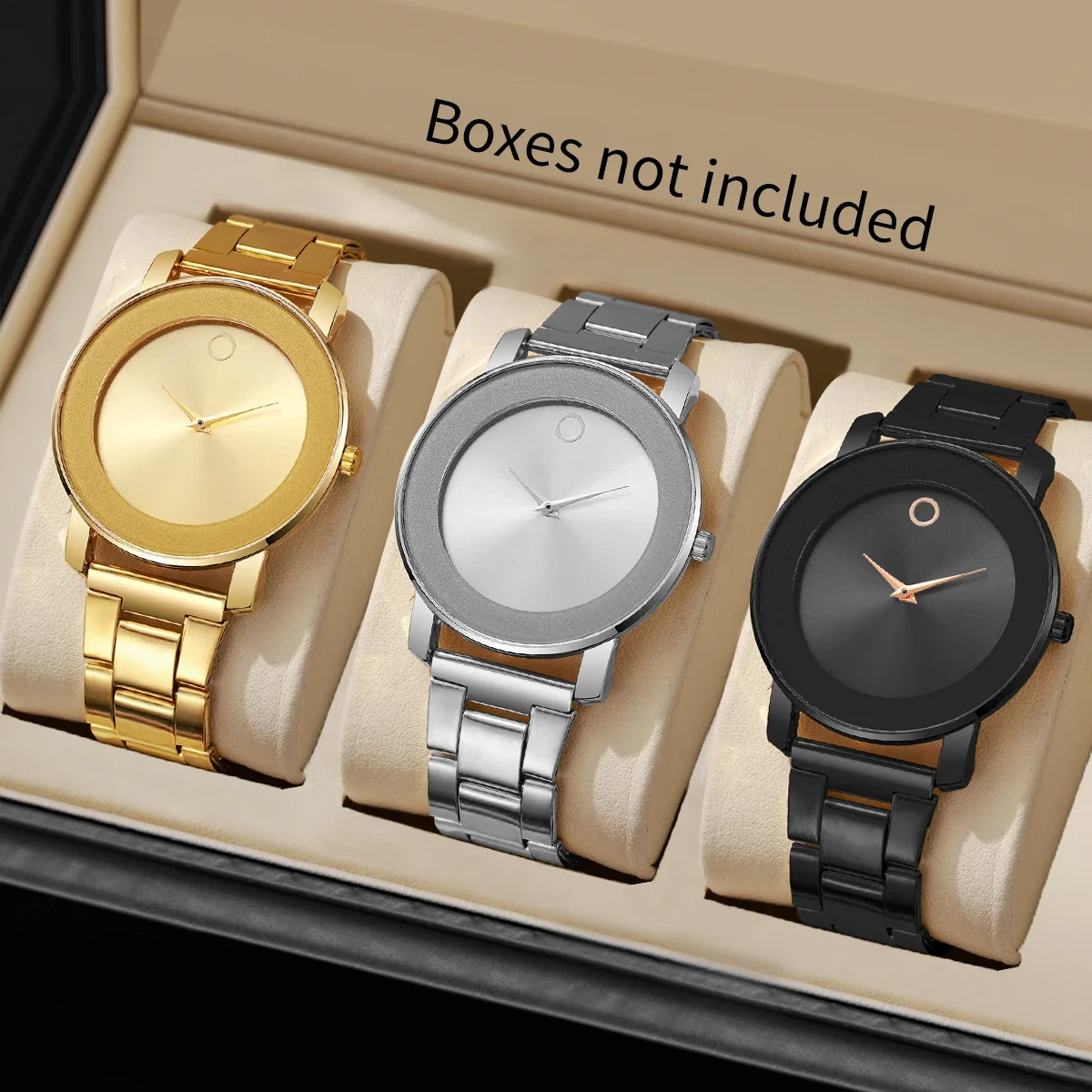 

3-х шт. модные мужские религины вручения премиум-класса conjunto простой циферблат relógio de quartzo para relógio masculino reloj hombre