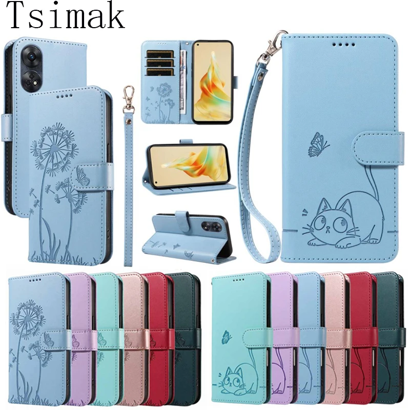 Flip Wallet Magnetic Case For OPPO Reno 8T 4Z 4F 5Z 5F 6Z 7Z 4 5 6 7 8 Lite Reno8 Pro Plus 5G Cover Leather Holder Protect Coque