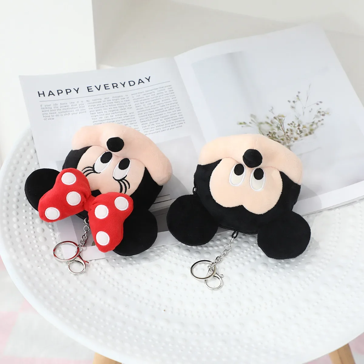 Mickey Minnie Mouse Plushies encantador bolso de felpa monedero dibujos animados Plutón Mini bolso colgante relleno Anime bolsa decoración regalos chica