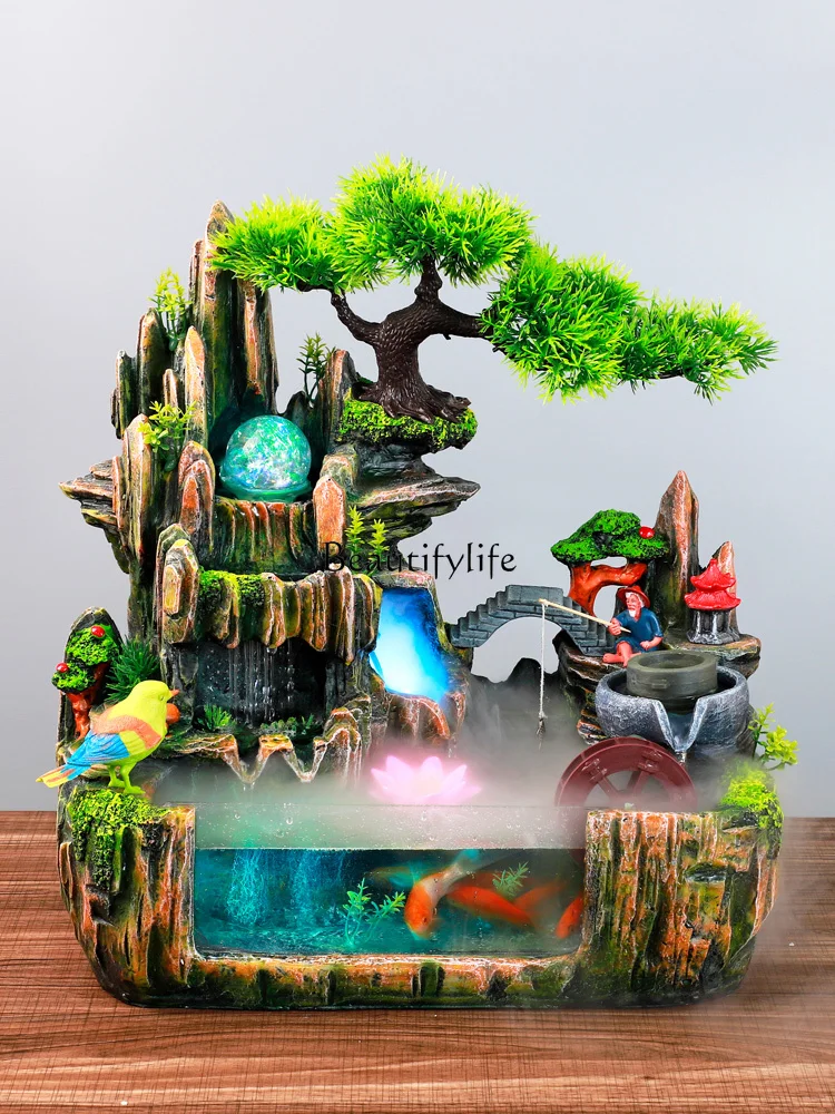 

Fish Tank Small Living Room Home Self-Circulating Water Ecological Landscape Decoration