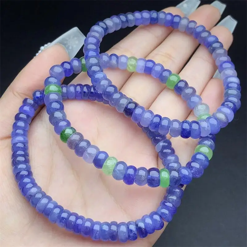 Natural Tanzanite Bracelet Round Beads Reiki Healing Fengshui Stone Fashion Jewelry Gift For Women Men 1PCS