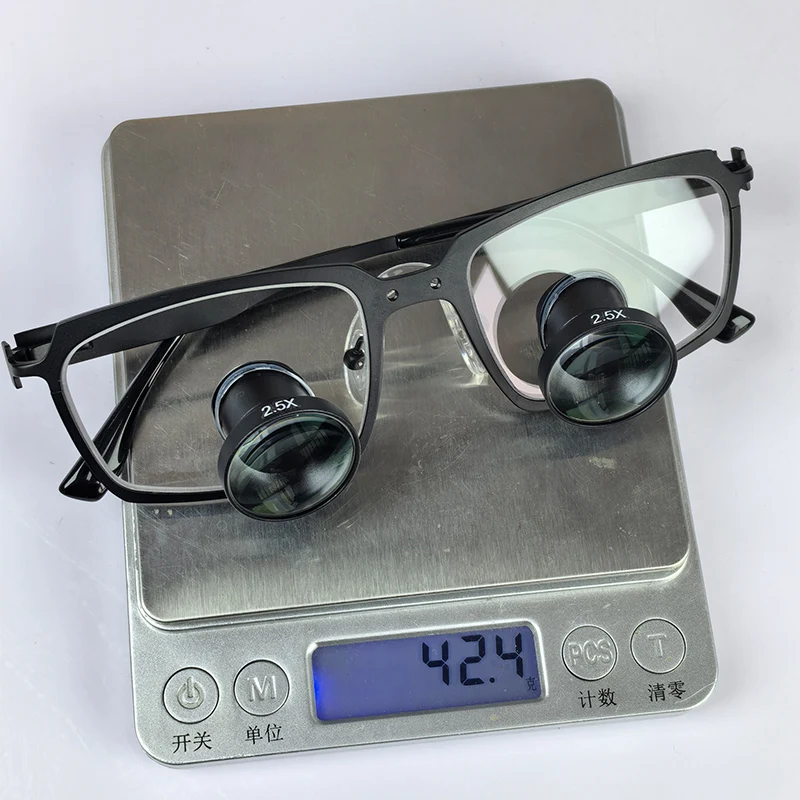 Ginghealy TTL RX Lens Galilean Loupes 2.5X/3.0X/3.5X IPD Customized Dental Surgical Loupes Prescription Myopia Titanium Frame