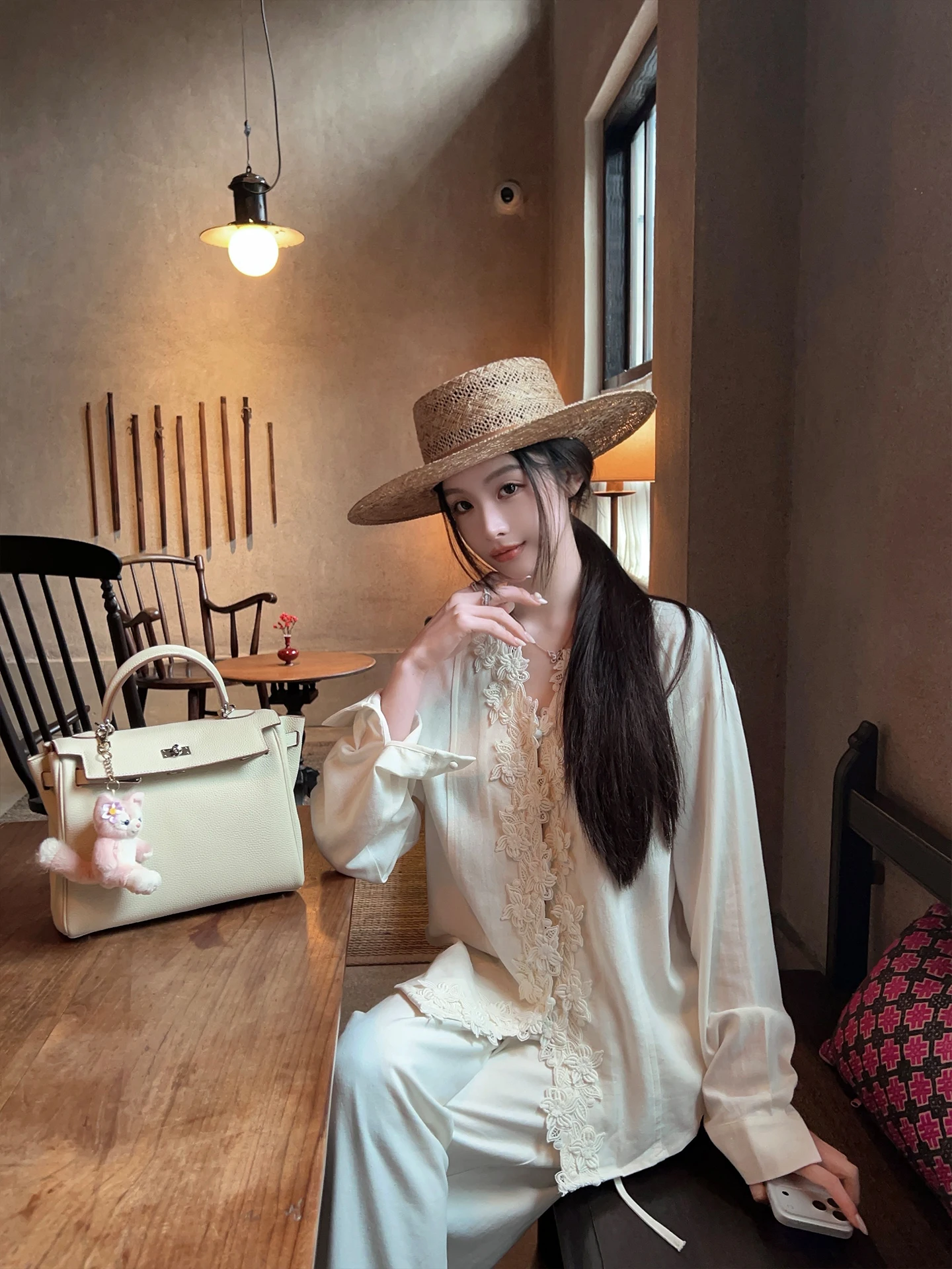 

FairyJiang Early Spring New Sle Women's Long Sve Cotton Linen irt Embroidered White Sun Protection Outerwear Casual Lo...