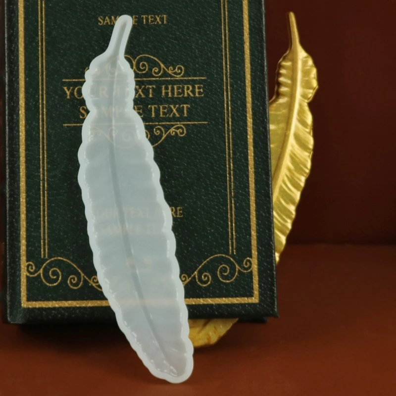 DIY Feather Shape Bookmark Silicone Mold Handmade Backpack Hanging Ornament Bookmark Pendant Charm Epoxy Resin Casting Mould