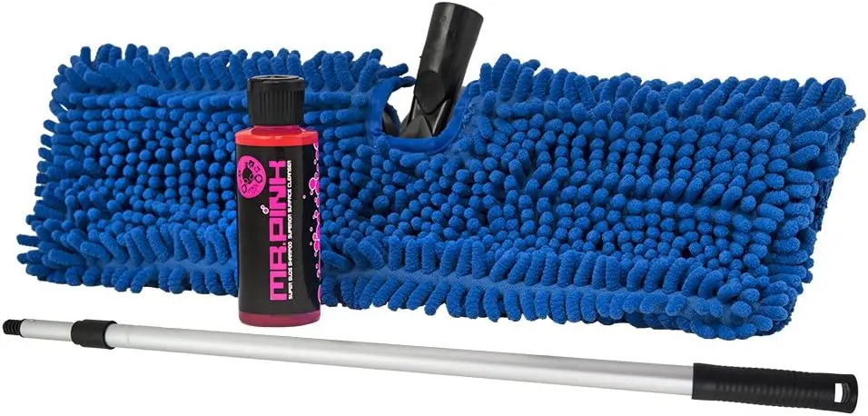 Premium Chenille Microfiber Car Wash Mop and Heavy Duty Extendable Pole Kit (Great for RVs, Trucks,SUVs, Jeeps & Large Vehicles)