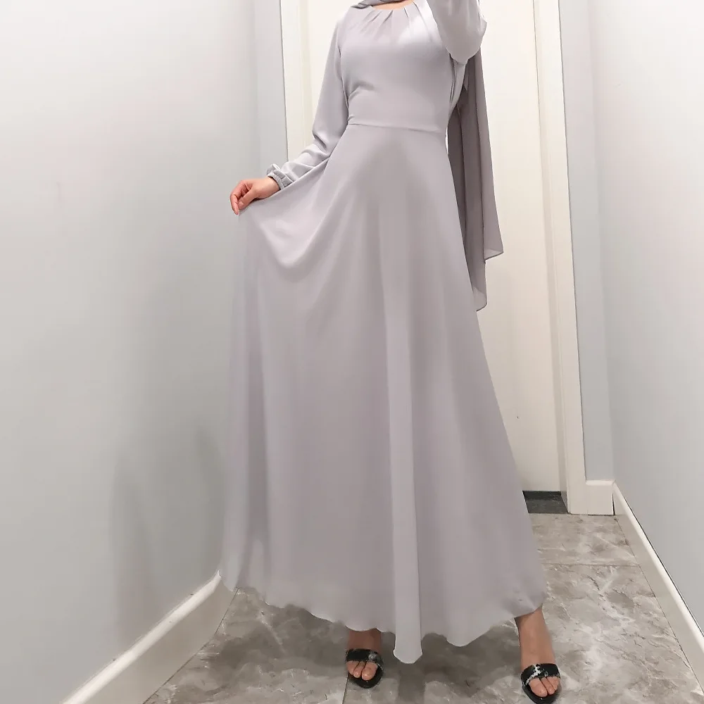 

Eid Djellaba Chiffon Women Plain Muslim Dress Abaya Dubai Turkey Kaftan Party Dresses Ramadan Jalabiya Musulmane Femme Vestidos