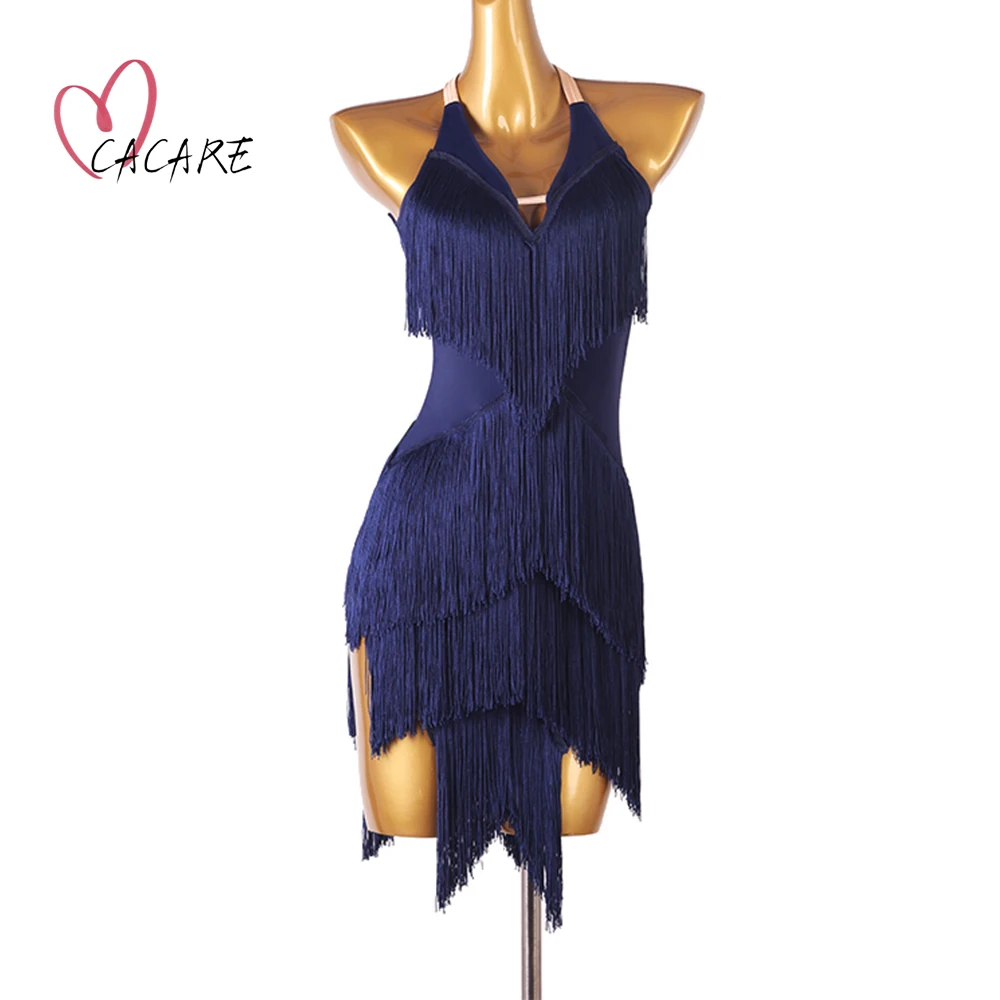 CACARE Sexy Latin Dance Dress kobiety dziewczynki kostiumy konkurs Fringe Salsa Tango sukienki Latina ubrania dostosuj D1281