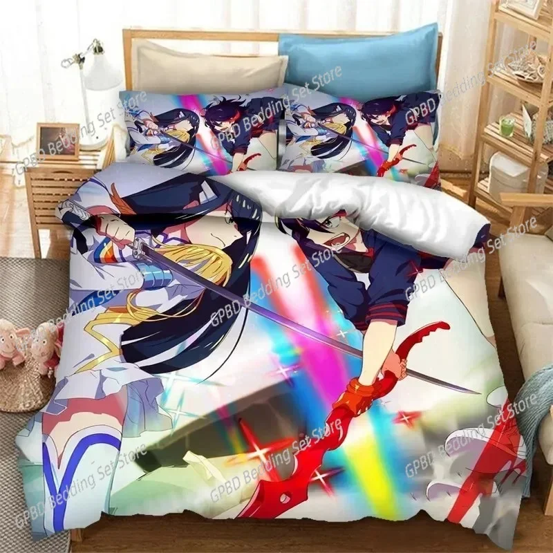 

3D Print Anime Kill la Kill Bedding Set Boys Girls Twin Queen Size Duvet Cover Pillowcase Bed Kids Adult Fashion Home Textiles