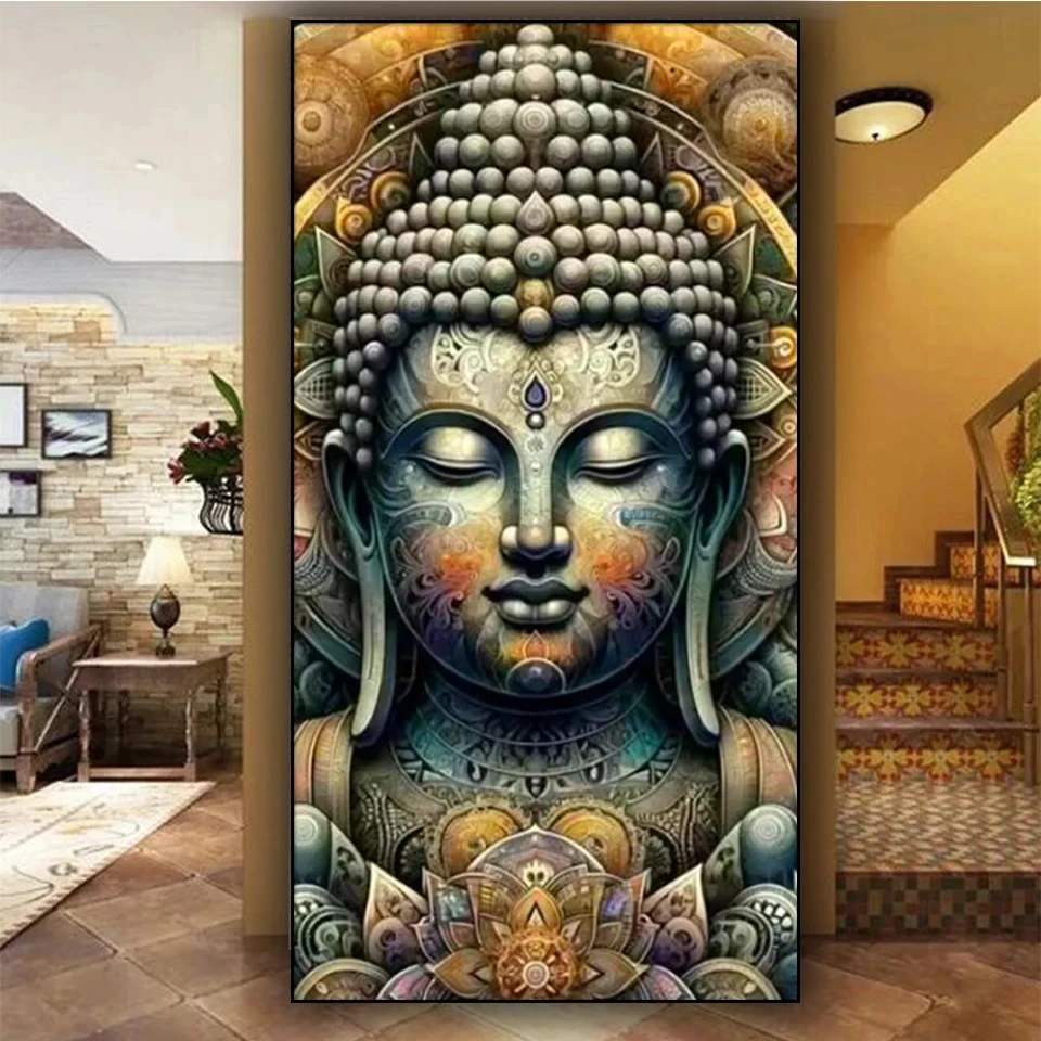 Large Sie Buddha Diamond Painting Large Size New Cross Stitch Kits Full Square Round Diamond Mosaic For Living Room Decor