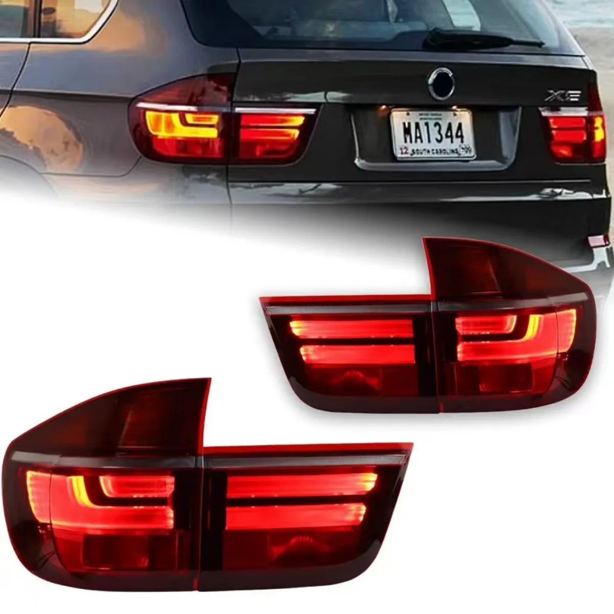 

Светодиодные задние фонари для BMW X5 E70 2007-2013 с анимацией при запуске и последовательным сигналом поворота, аксессуар для задних фар