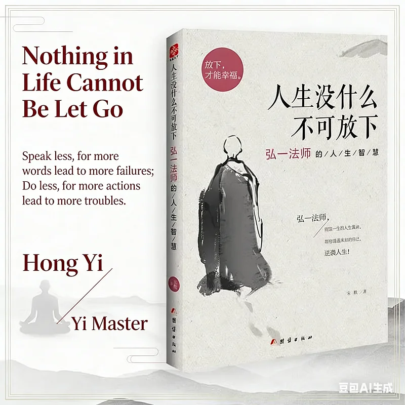 Hongyi's Life Wisdom Inspirational Philosophy Book, Nothing in Life Is Unbearable to Let Go - Master