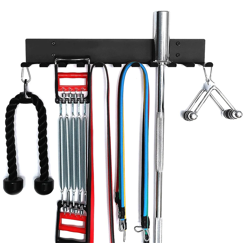 Multi-Purpose Gym Equipment Storage Rack Wall Mount Barbell Rack Resistance Bands Rack for Resistance Bands Jump Ropes Barbells