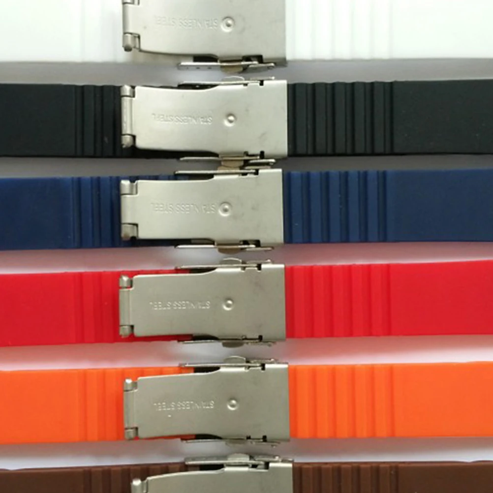 

22 Mm Watch Band Watchband Folding Clasp Insurance Buckle Elbow White