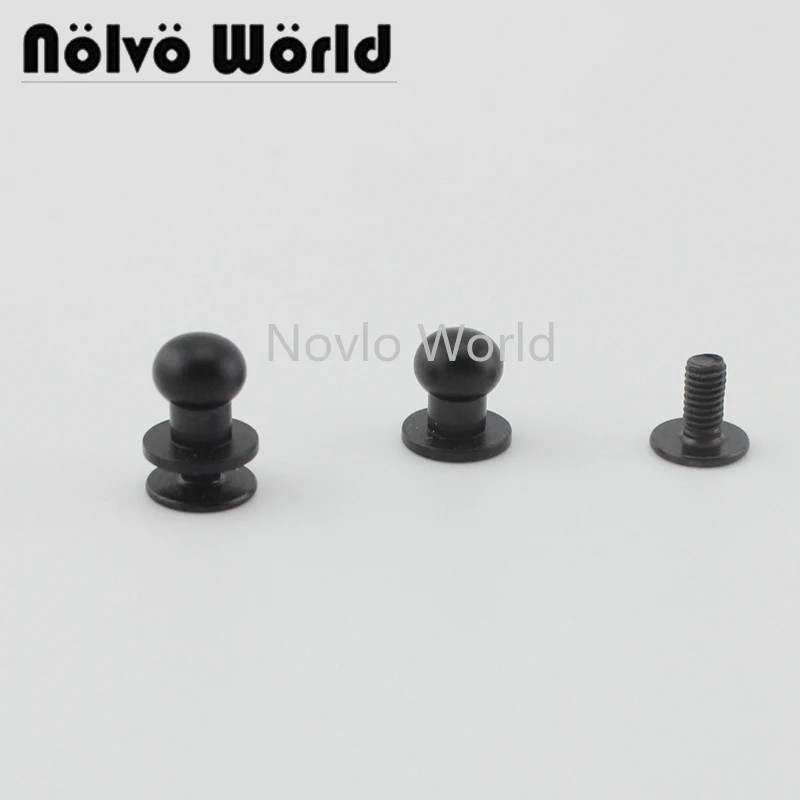 

10 pieces test,Black color 6mm Screw rivets chicago rivet Screw Studs screw back rivet