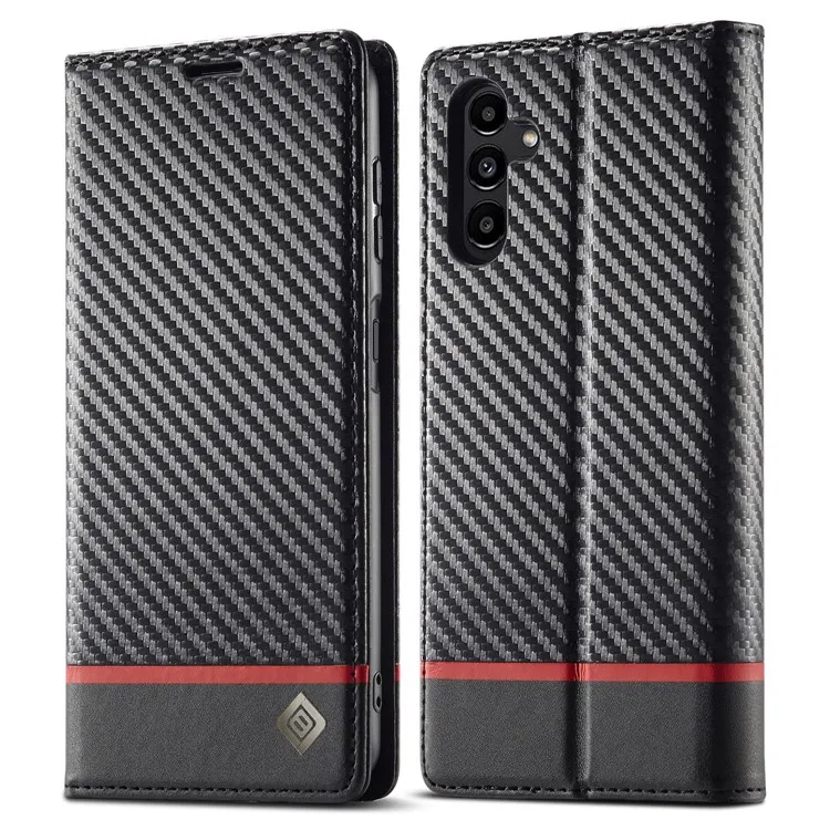 

LC.IMEEKE For Samsung Galaxy S25+ Case Carbon Fiber Texture Phone Cover Stand Card Holder - Horizontal Stripe