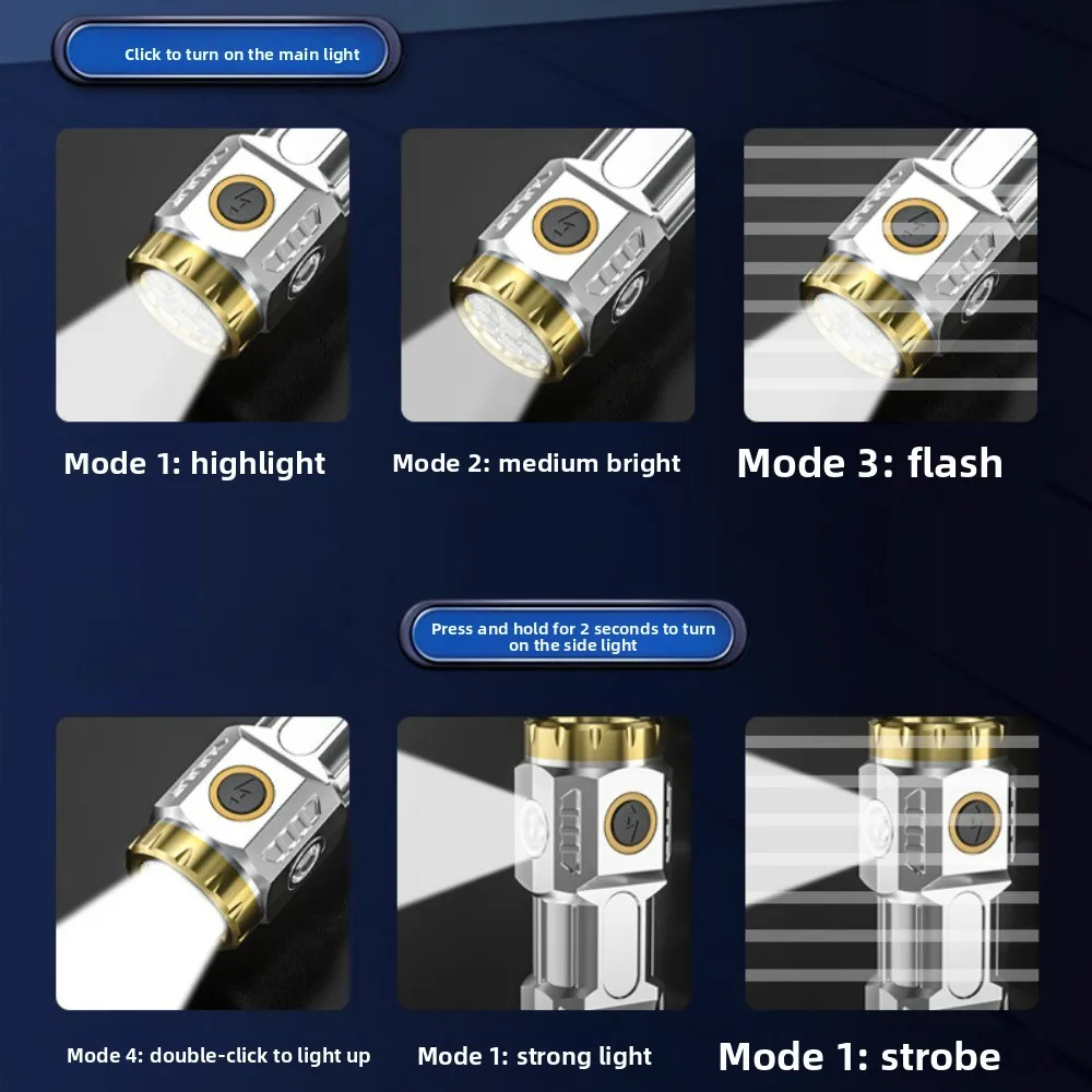 Super Bright Rechargeable Flashlight 8-Eye Monster Portable Torch for Home Outdoor and Long-Distance Lighting Durable & Compact