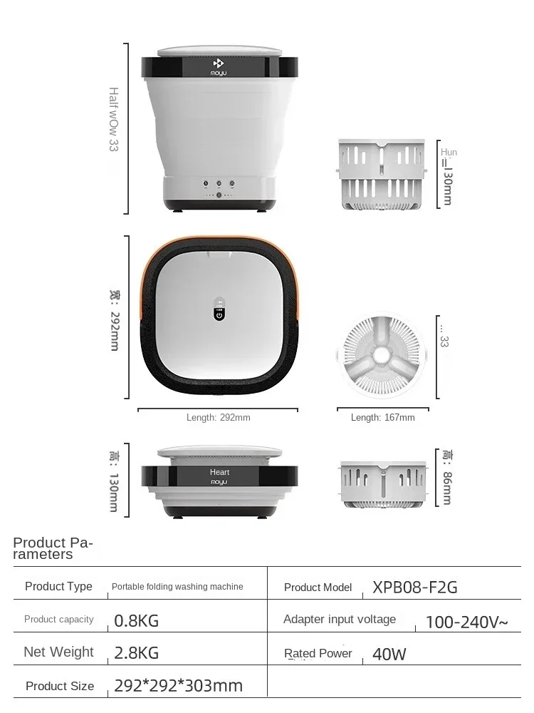 110v folding washing machine underwear and socks washing and removing all-in-one fully automatic mini portable