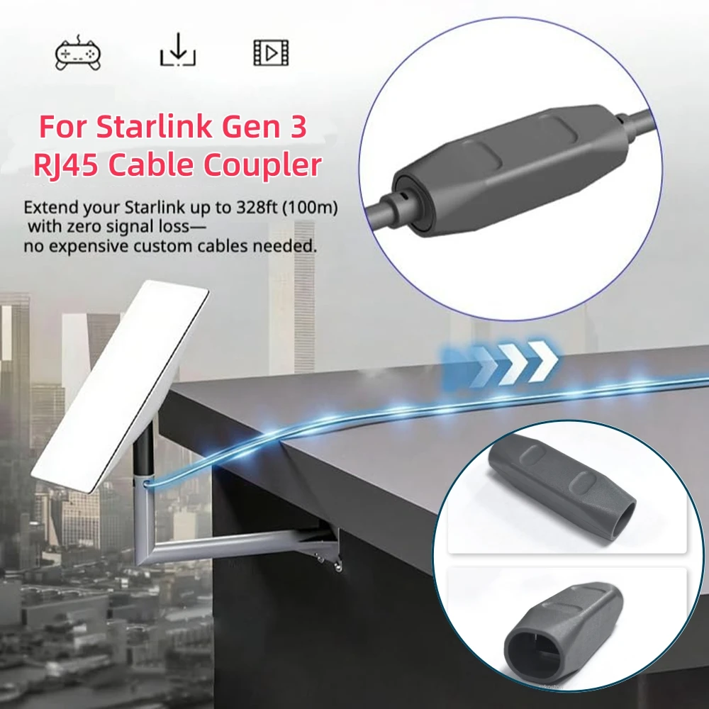 4/2/1Pcs For Starlink Gen 3 Plug-and-Play RJ45 Cable Coupler Ethernet Adapter Waterproof Network Extension Cable Connector