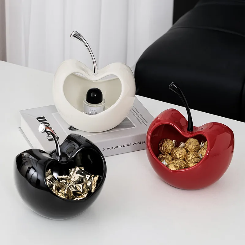 Heart Shaped Apple Ceramic Storage Tray, Table Decoration Exquisite Fruit Apple Shape, Fruit Tray Decoration, Home Decoration
