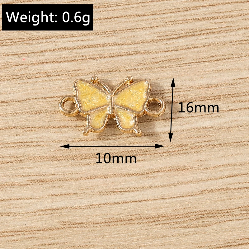 10 Stück niedliche Mini-Emaille-Fliegen-Schmetterlings-Anhänger, Verbindungsstücke für die Schmuckherstellung, DIY, handgefertigte Armbänder, Halsketten, Bastelzubehör – Detail 1