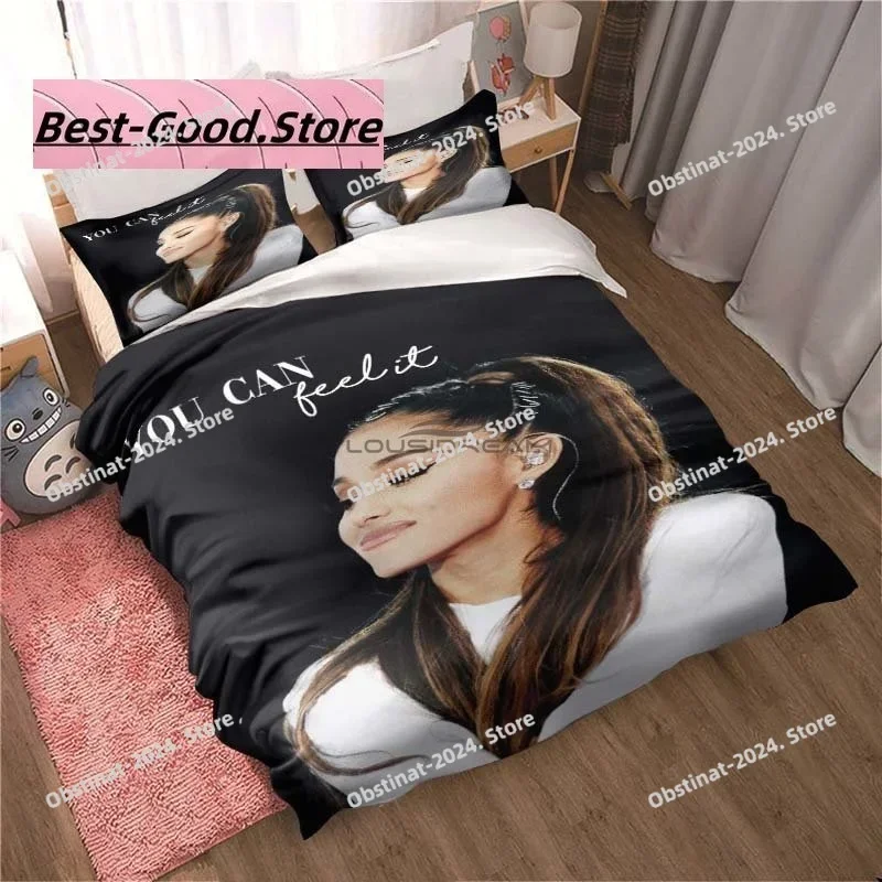 Ariana Grande Bedding Set 3D Printing Fashion Pop singer Home Decoration Boy Girl King Size Bedding Set Quilt Cover Pillowcas