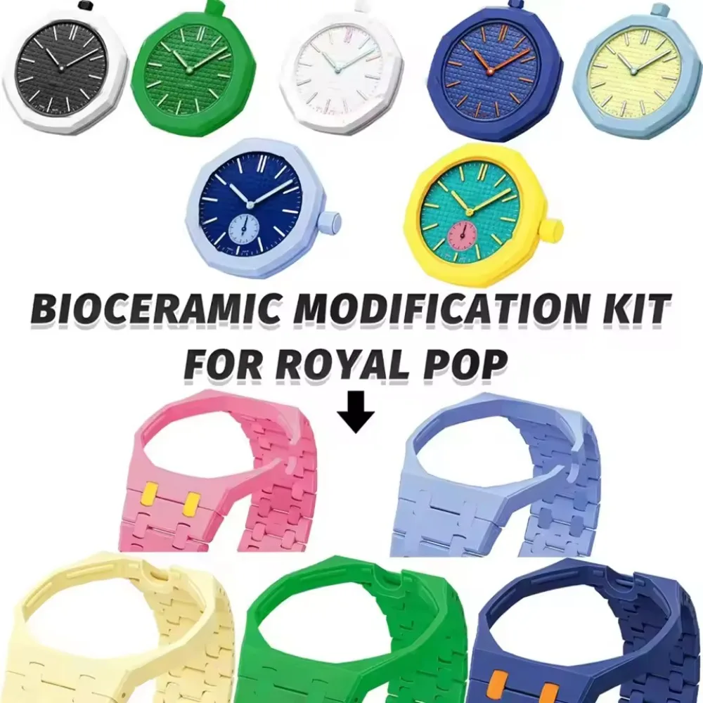 2 in 1 Bioceramic Case+Strap for Swatch X AP Royal Pop Pocket Watch Changer Modification Kit Comfortable Watchband for Royal Pop view 3