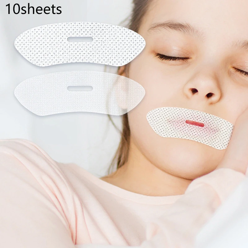 10 Sheets Anti-Snoring Stickers For Children Adult Night Sleep Lip Nose Breathing Improving Patch Mouth Correction Sticker Tape