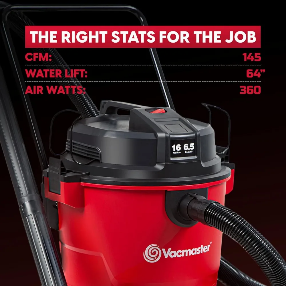 16-Gallon 6.5 Peak HP Wet/Dry Vacuum, Red