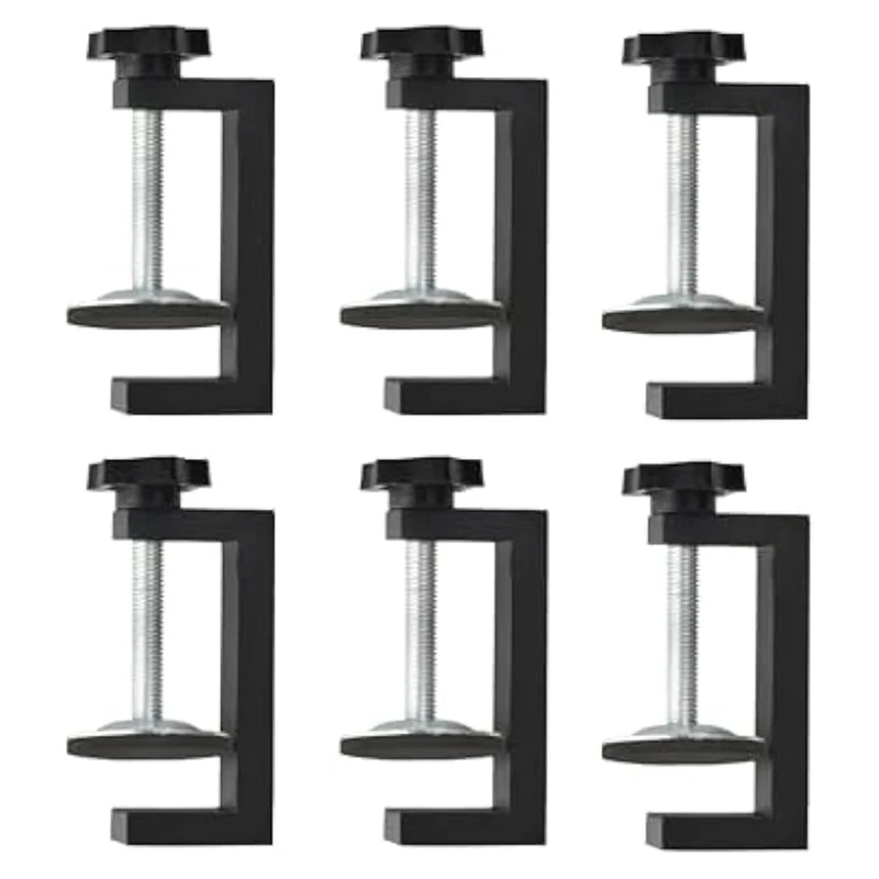 ABUL-6Pcs G Clamps For Woodworking Universal C-Clamp Small Desk Clamp Cabinet Face Frame With Stable Wide Jaw C Clamps