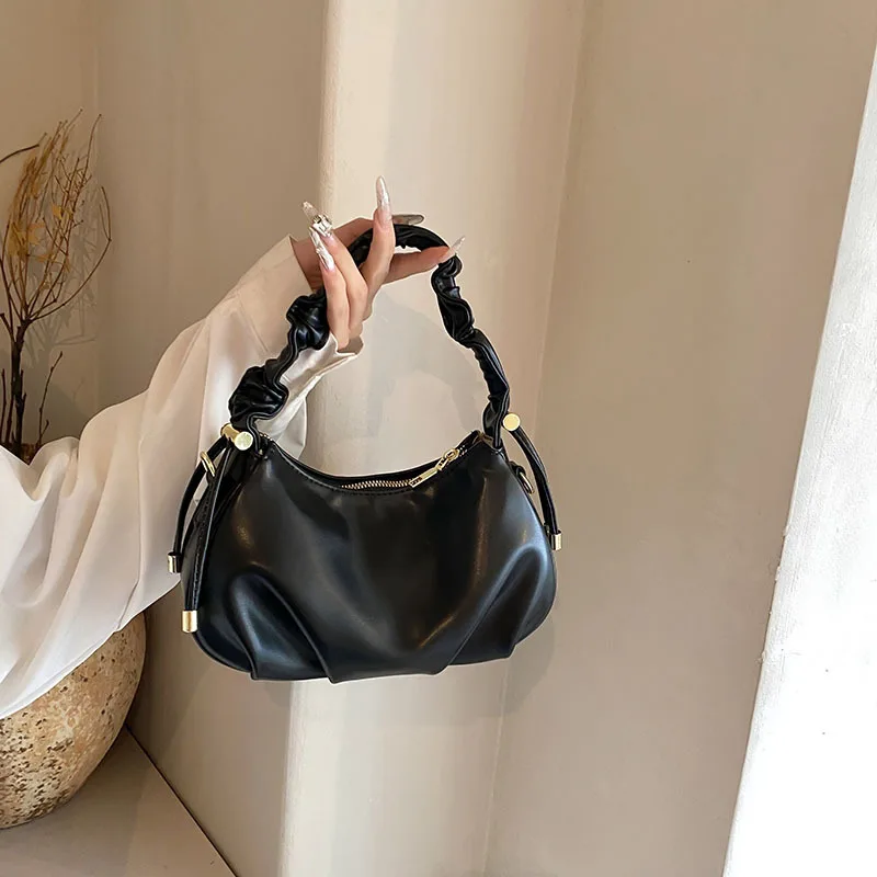 

2025 Women's Niche Underarm Bag, Genuine Leather Multi-way Shoulder Crossbody Purse Vintage Minimalist Handbag for Work Commute