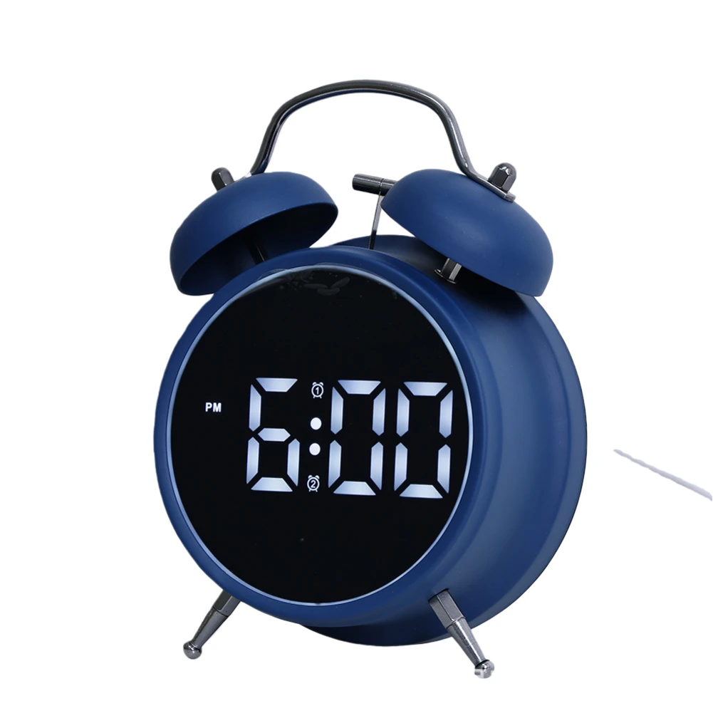 

For Heavy Sleeper Alarm Clock Twin Bells Extra Loud Digital Desk Clock with Clear LED Display and AMPM Indicator