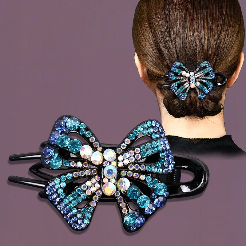 Shiny Rhinestone Flower Hair Clip Geometric Barrettes Hairpin Retro Crystal Acrylic Clip Hair Claws Women Girls Hair Accessories