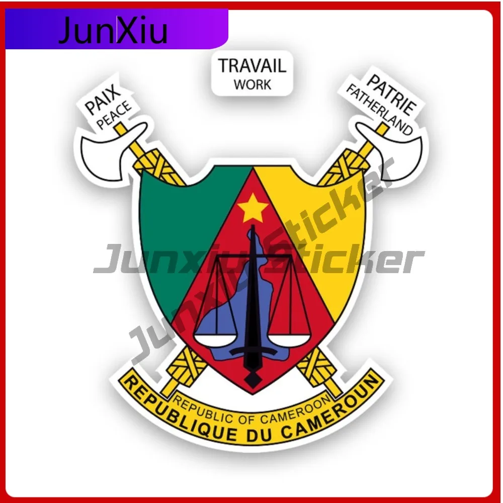 

Cameroonian Coat Of Arms Sticker Waterproof Anime Laptop Waterproof Vinyl Decal For Motorcycle Helmet Sticker Decor Decor Unique